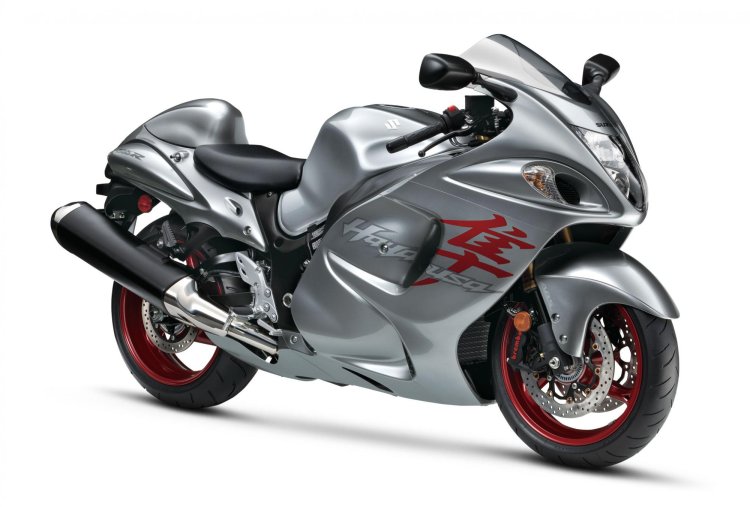 2019 Suzuki Hayabusa Grey Red Front Quarter