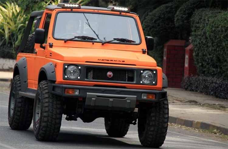 Modified Maruti Gypsy Motormind Orange Front Three