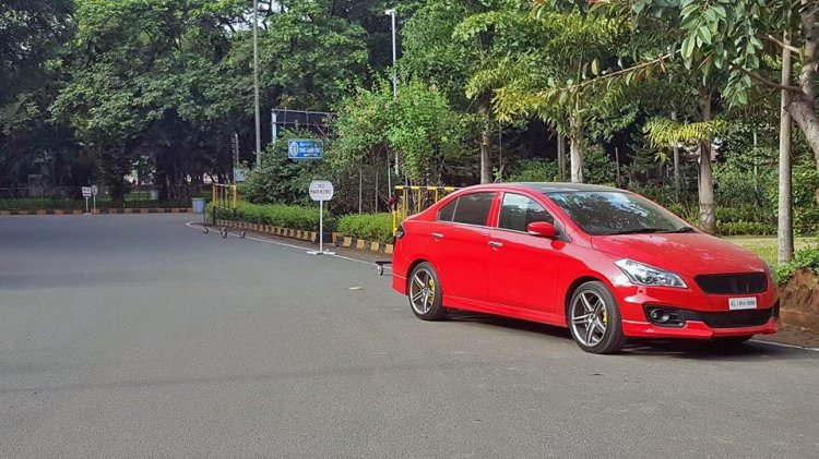 Modified Maruti Suzuki Ciaz Kerala Red Front Three