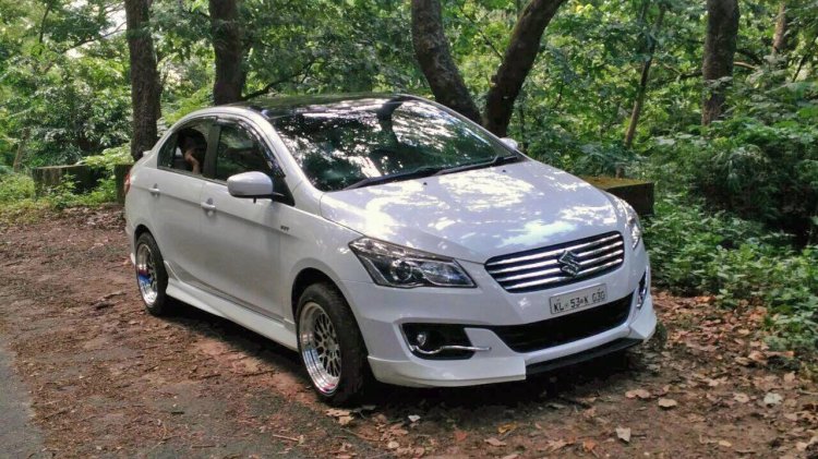 Modified Maruti Suzuki Ciaz White Front Three Quar