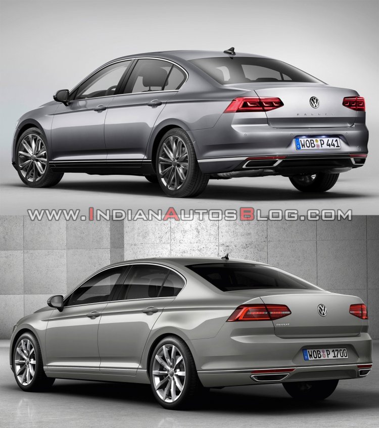 2019 Vw Passat Vs 2014 Vw Passat Rear Three Quarte