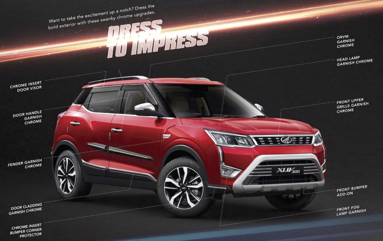 Accessorised Mahindra Xuv300 Front Three Quarters