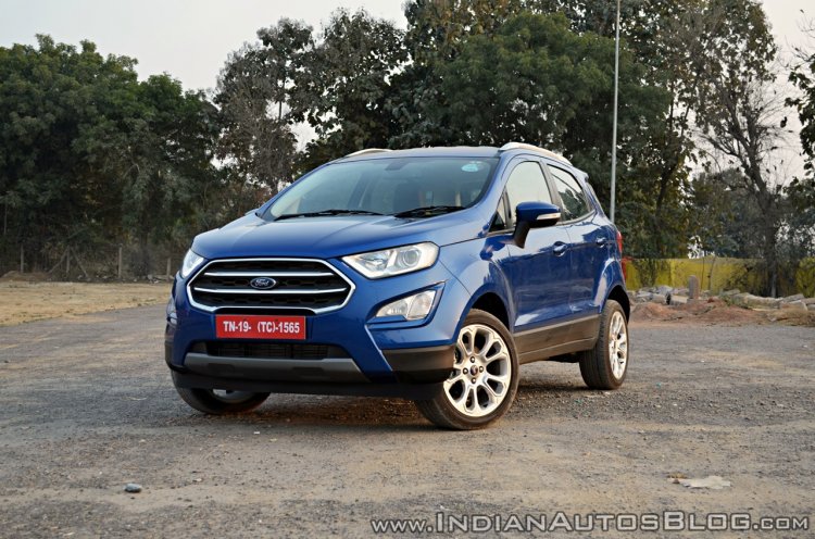 Ford Ecosport Petrol At Review Front Three Quarter