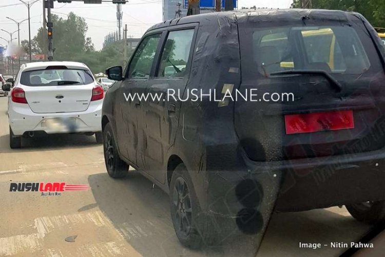 Maruti WagonR with Maruti Ignis’ wheels spied on test