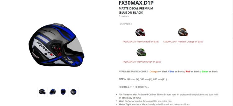 Mavox Fx Series Helmets Right Side