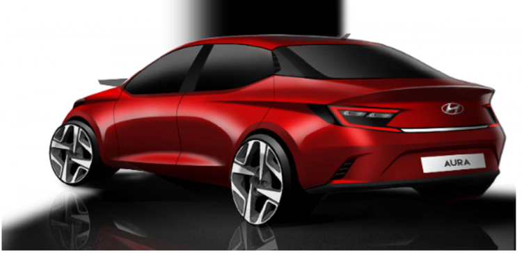 Hyundai Reveals The Design Sketch Of Aura Sedan2 C