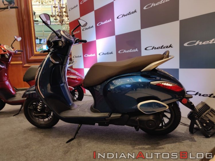 Bajaj Chetak Premium Blue side profile