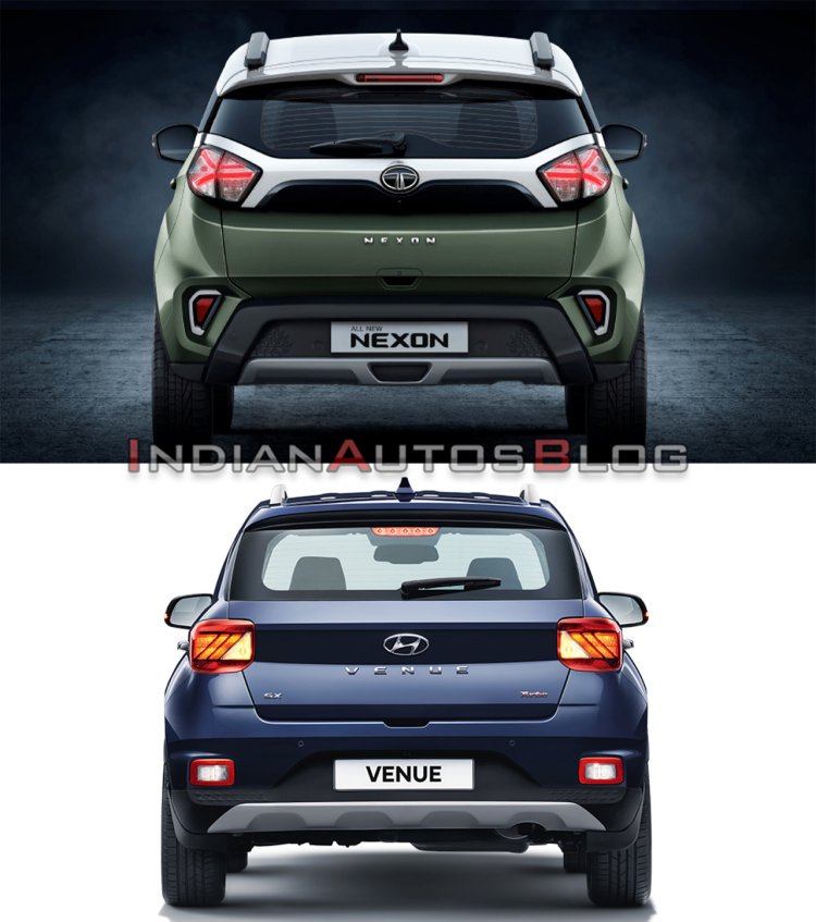 Hyundai Venue vs Tata Nexon - Rear Profile