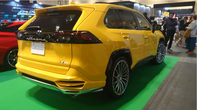 Modified Toyota RAV4 Urus yellow rear three quarters