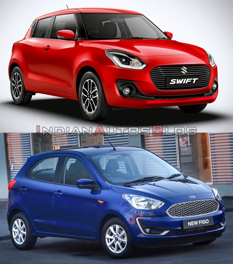 Ford Figo vs Swift - front three quarters