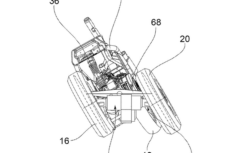 Piaggio Leaning 3 Wheeler Patent Image Rear