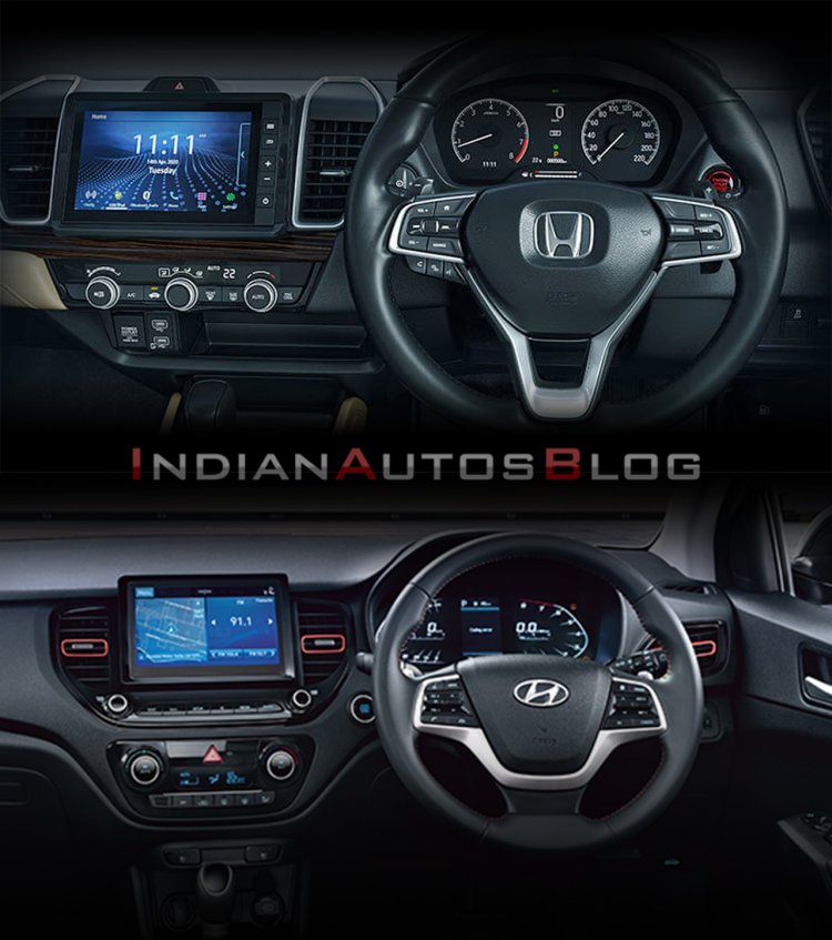 Honda City vs. Hyundai Verna - interior