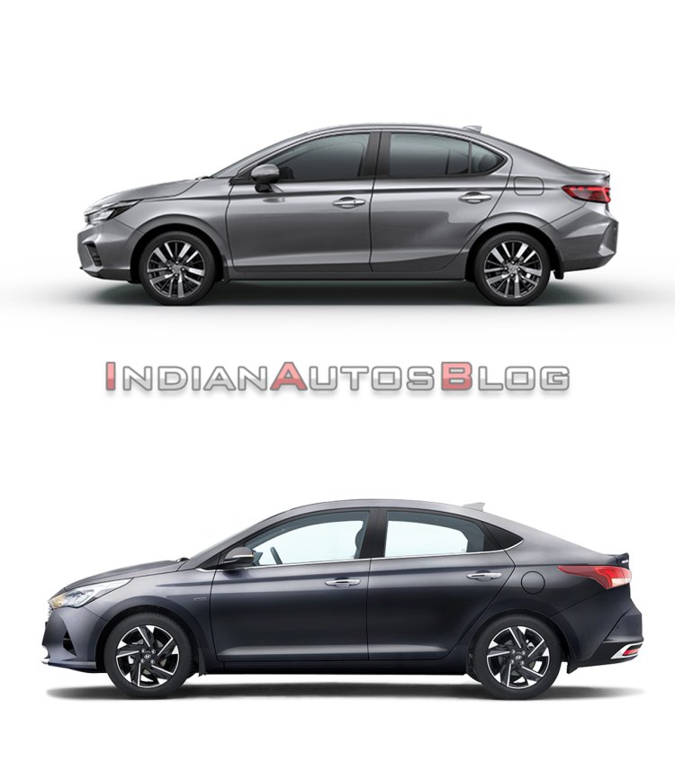 Honda City vs. Hyundai Verna - side