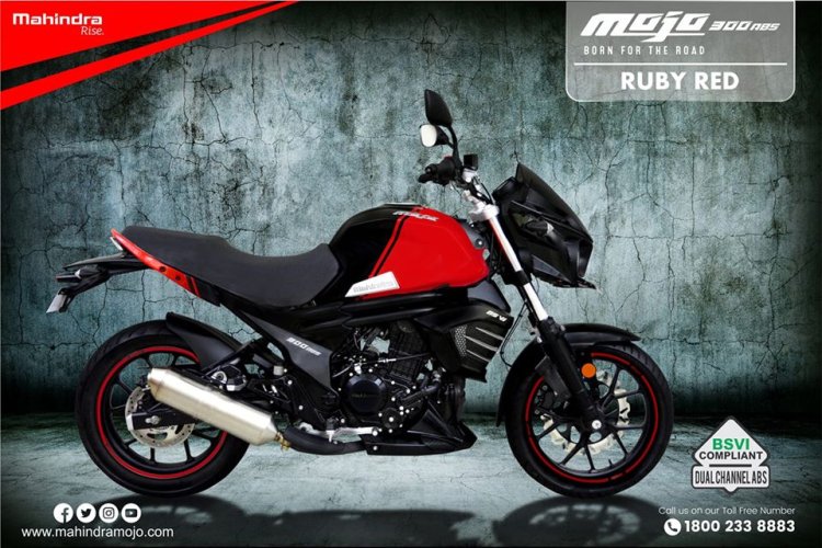 Bs6 Mahindra Mojo 300 Abs Ruby Red