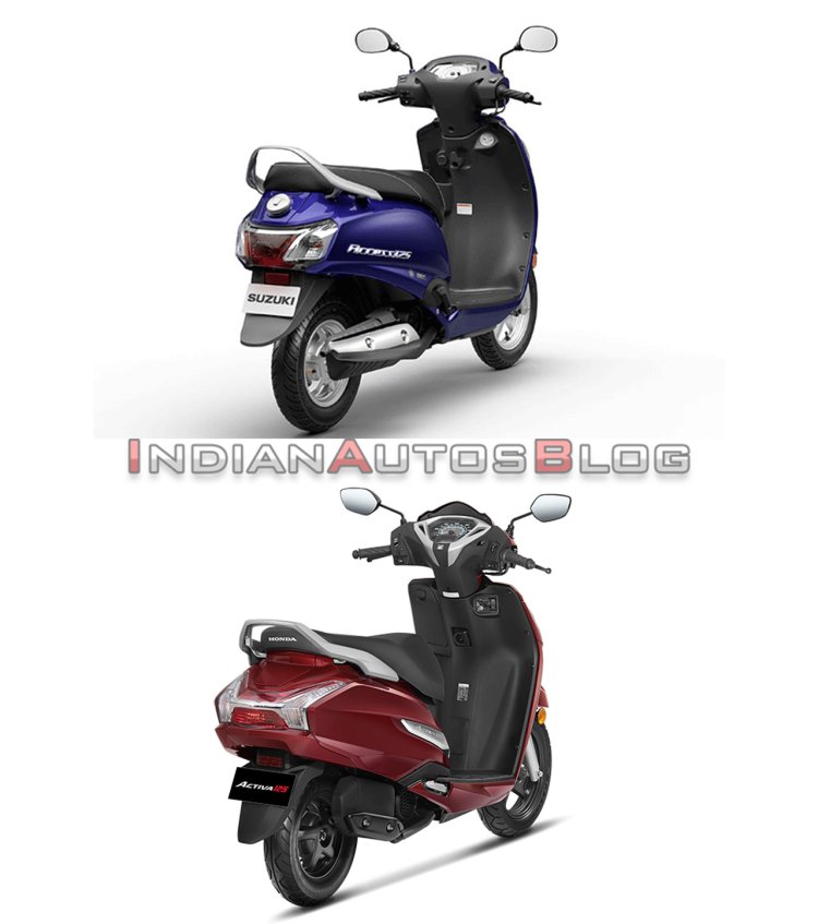 Access 125 vs Activa 125 - rear three quarter