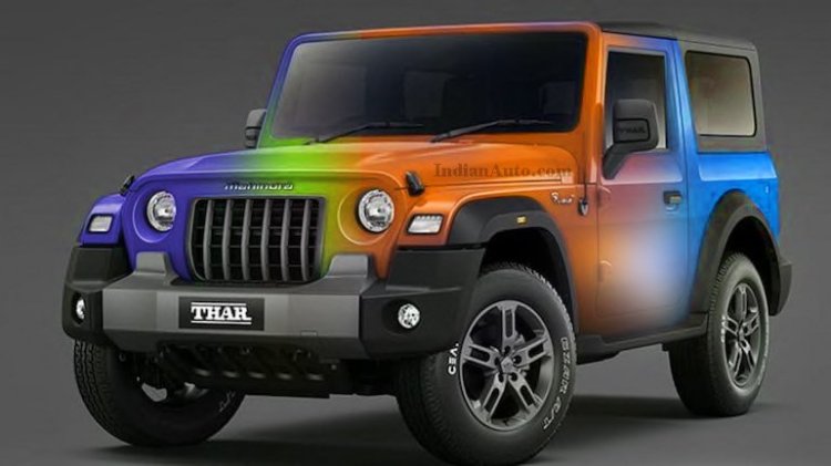2020 Mahindra Thar Images Front Three Quarters Blu