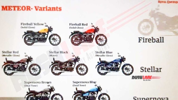 Royal Enfield Meteor 350 colours, variants revealed via leaked brochure