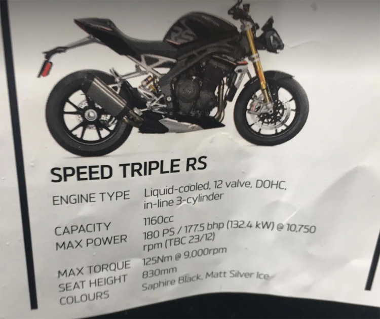 2021 Triumph Speed Triple 1200 Rs Specs Leaked