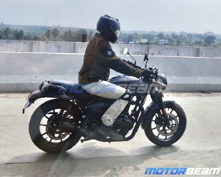 New Royal Enfield Motorcycle Spy Shot Right Side