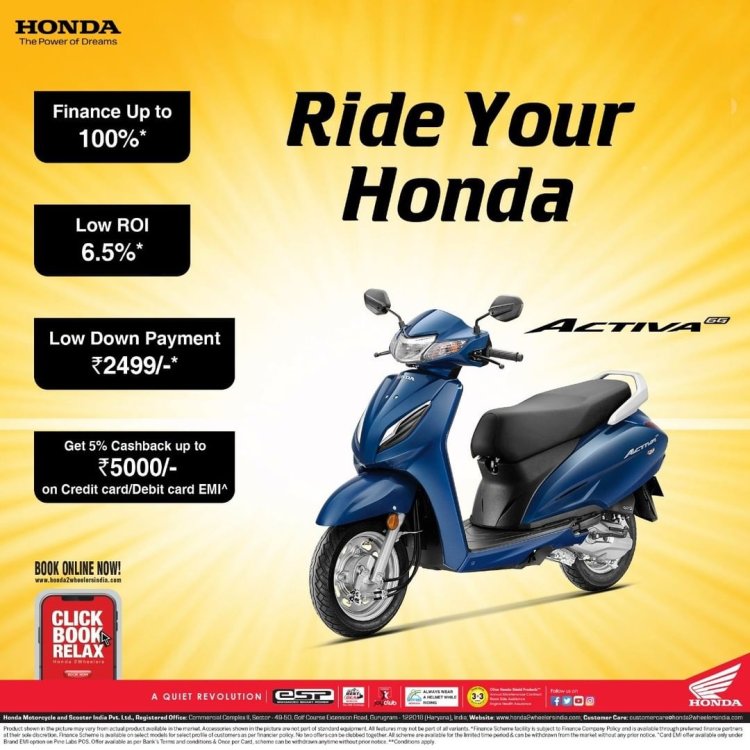 New Honda Activa 6G Offers Announced Cashback Finance More