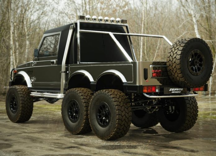 Maruti Suzuki Gypsy 6x6 Rendering Rear Quarter