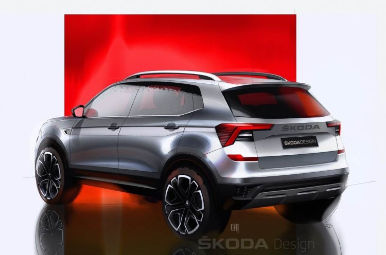 Skoda Kushaq Sketch Image Rear Quarter