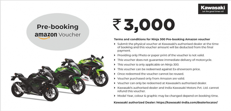 Kawasaki Ninja 300 Online Pre Booking Via Amazon Goes Live Laptrinhx News