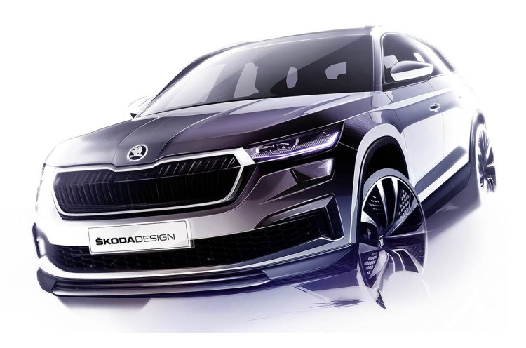Skoda Kodiaq Facelift Exterior Sketch
