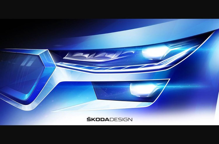 Skoda Kodiaq Facelift Headlamps Sketch