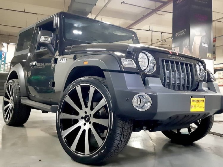 Modified Mahindra Thar 24 Inch Alloy Wheels Front