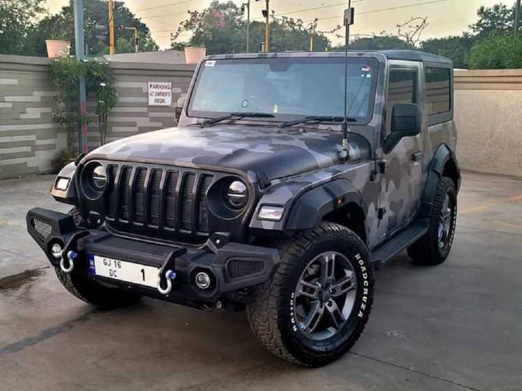 Modified Mahindra Thar Camo Front 3 Quarter 2