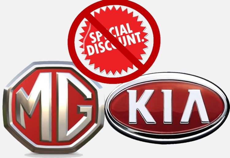 No DISCOUNT on Kia and MG Cars This Month