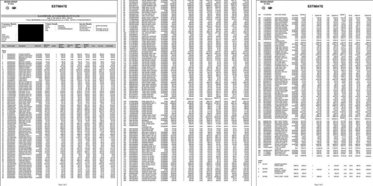 Nissan Magnite Accident Estimate