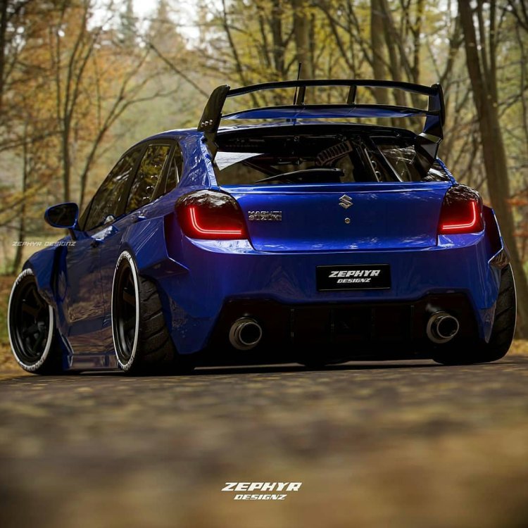 Maruti Baleno Render Blue Rear