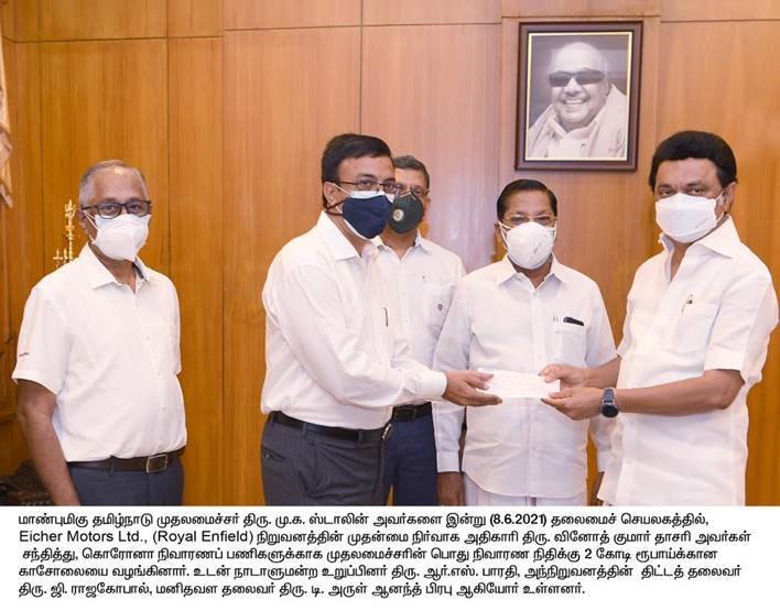 Royal Enfield Donates Tamil Nadu Covid Relief Fund