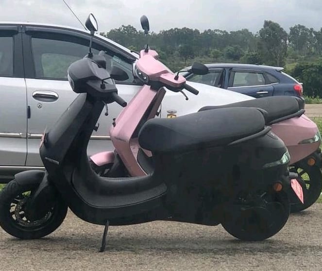 Ola Electric Scooter Spy Shot Black Pink Side View