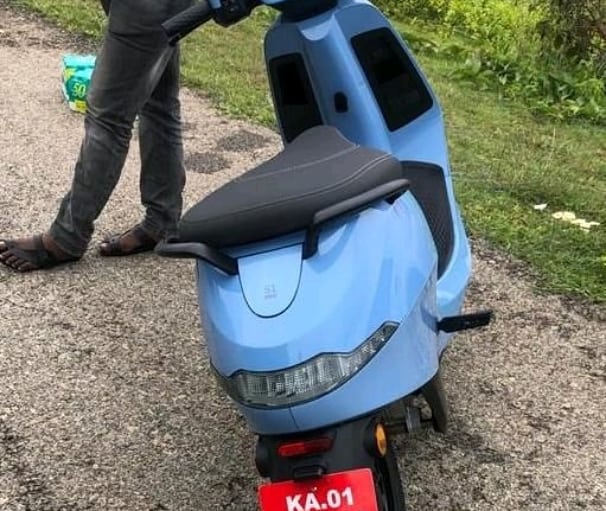 Ola Electric Scooter Spy Shot Blue Rear