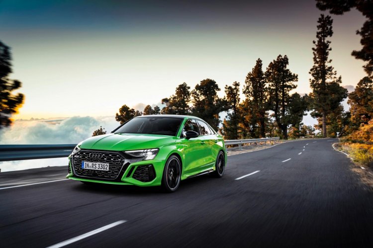 Audi Rs 3 Sedan Green Front Left Action