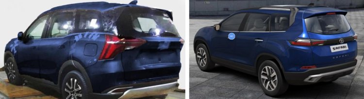 Mahindra Xuv700 Vs Tata Safari Rear Left Blue