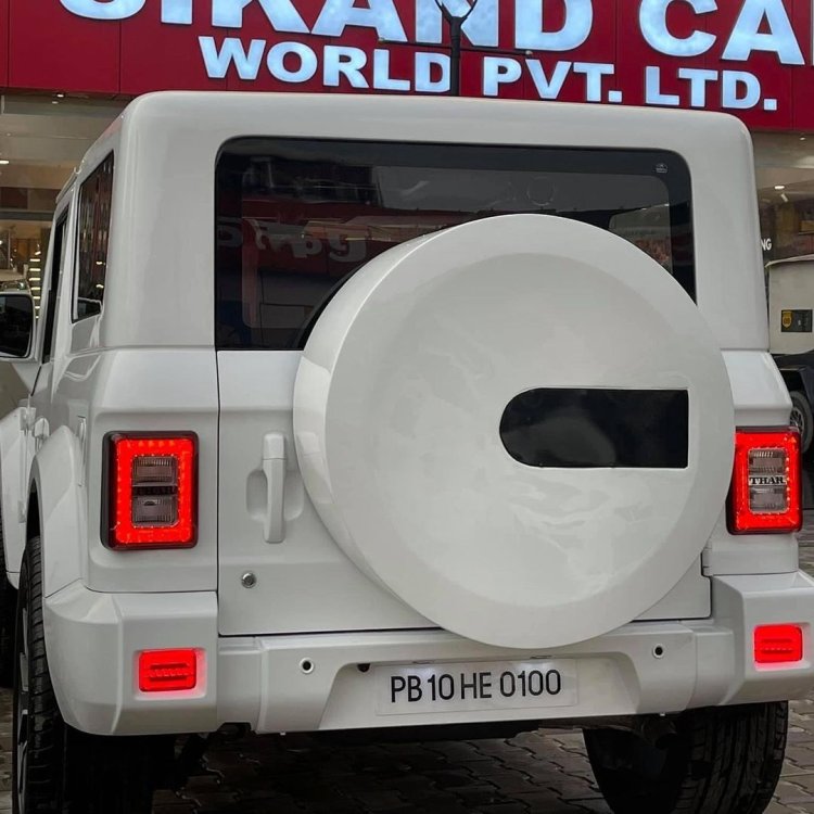 Full White Mahindra Thar with Red Highlights is a Head-Turner