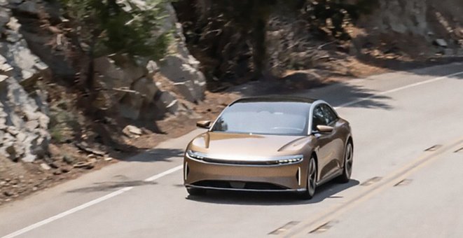 Lucid Air Electric Car On Road