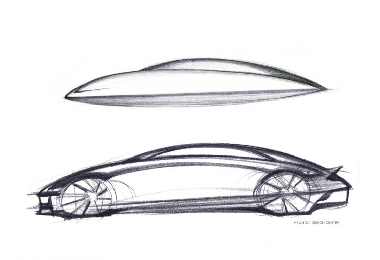 Hyundai Ioniq 6 Teaser Concept Sketch