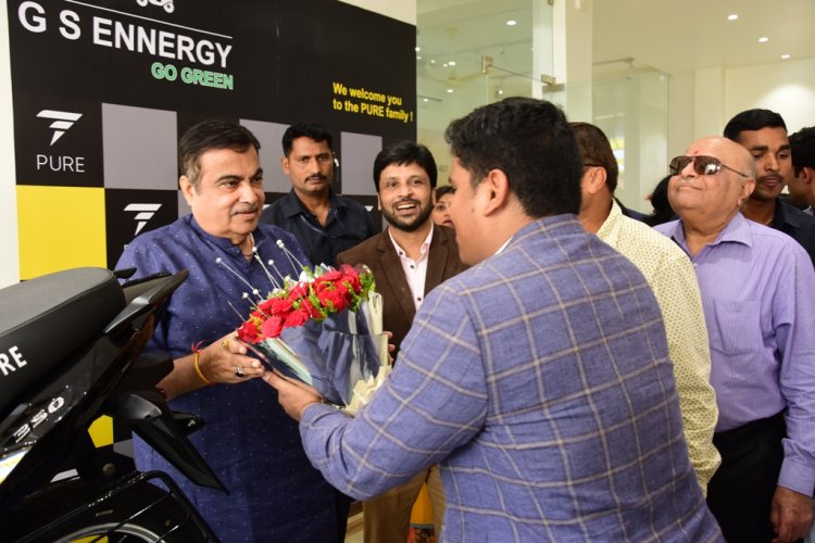 Nitin Gadkari Pure Ev Showroom Inauguration