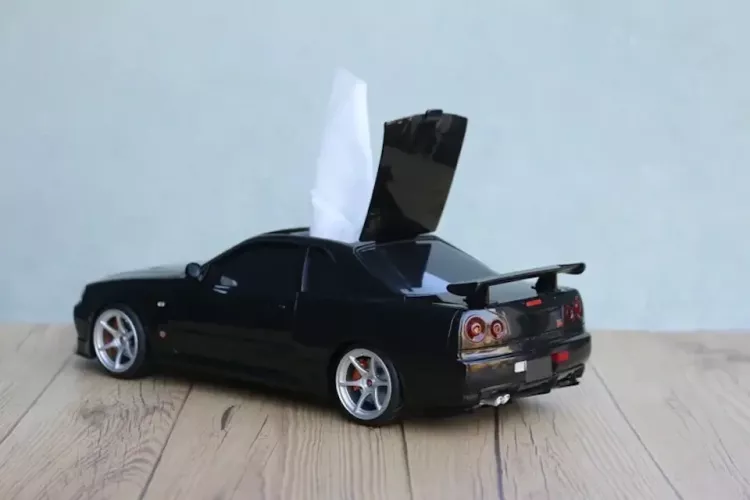 Nissan Gt R R34 Skyline Tissue Box Black