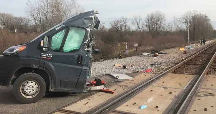 Amazon Delivery Van Train Accident
