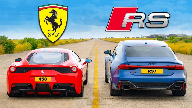 Ferrari 458 Speciale Vs Audi Rs7 Drag Race