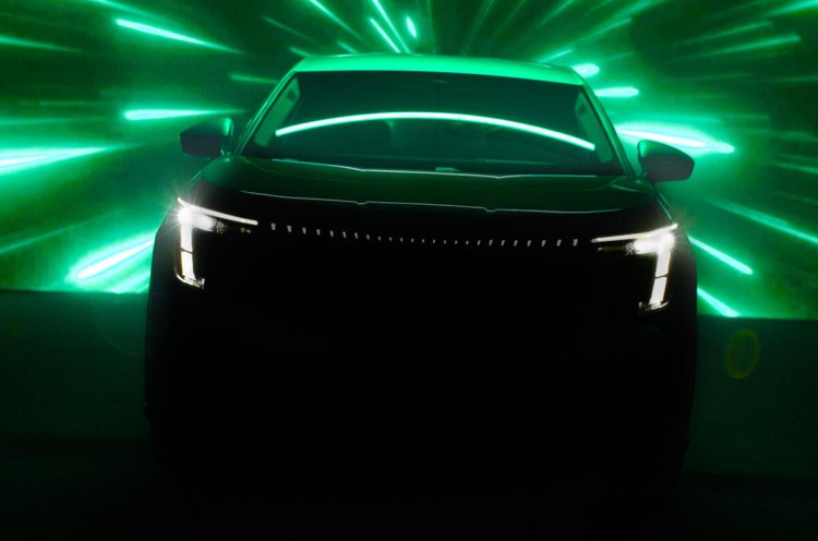 Skoda Seven Seater Teaser Front With Lights On