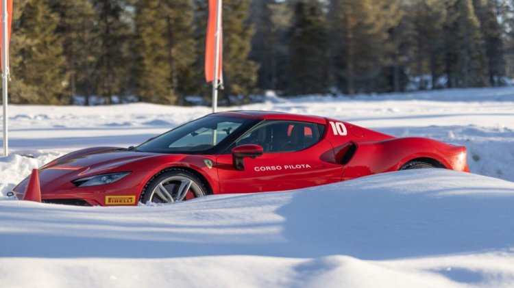 Ferrari In Snow