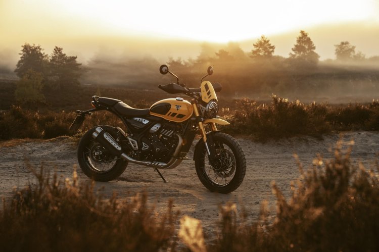 Triumph Scrambler 400xc Yellow Right Side View