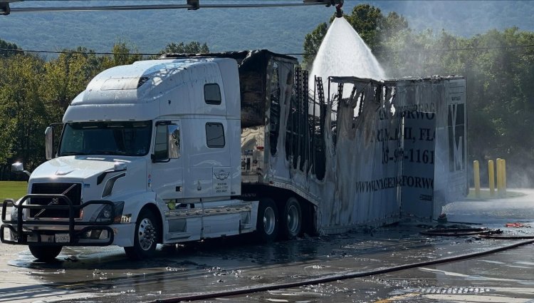 Truck On Fire Supercars Burned